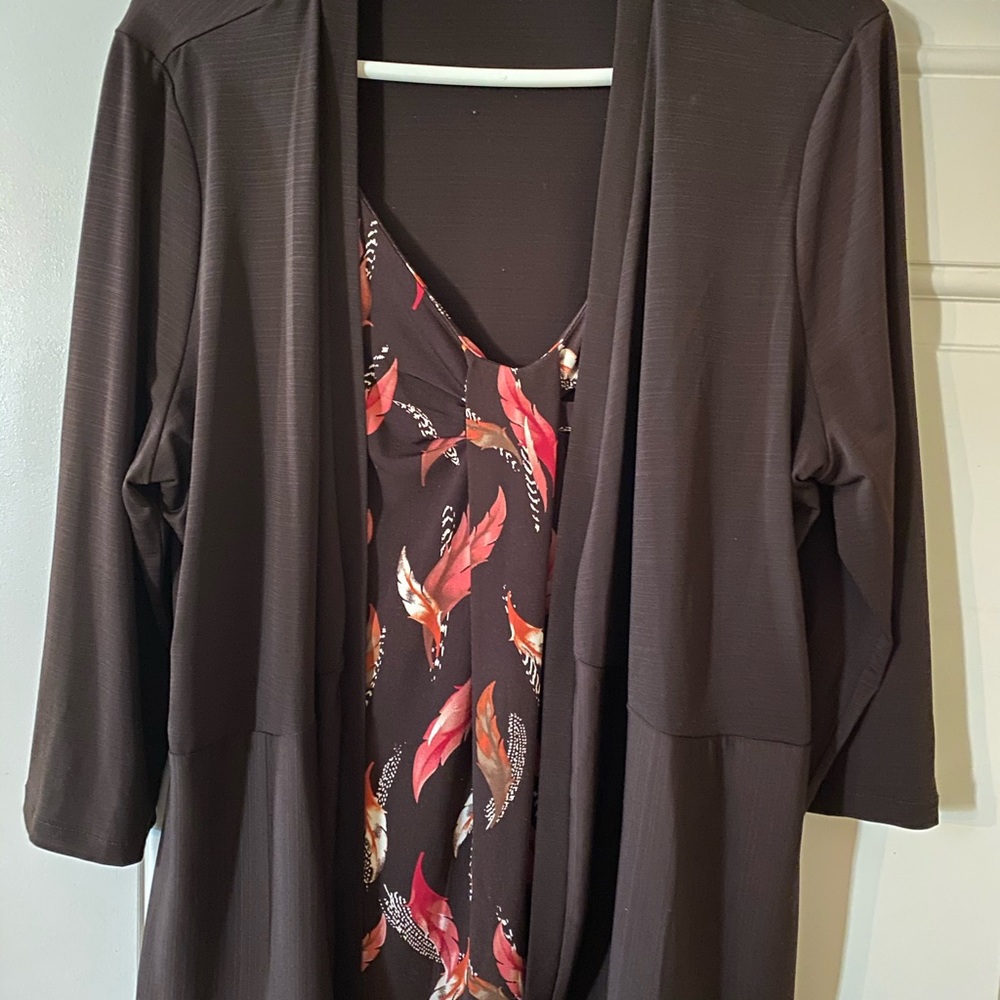 East 5th Attached 2-Pc Brown Polyester Top XL